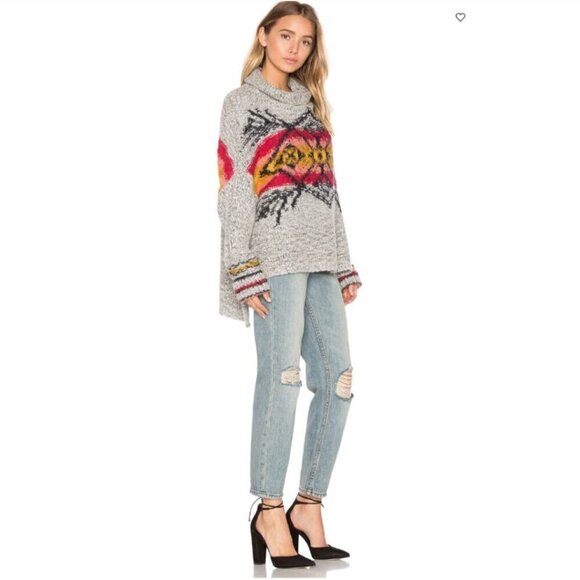 Free People Arctic Blast Pullover Turtleneck Oversized Sweater Wool Blend Size S - Picture 6 of 10